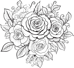 Geometric Rose Icon Graphic Floral Symbol Abstract Outline Design Iconic Flower