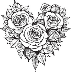 Fototapeta premium Abstract Outline Design Iconic Flower Elegant Bouquet Icon Stylish Floral Emblem