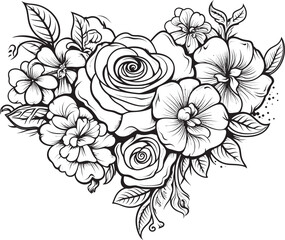 Simple Outline Art Modern Floral Sleek Floral Emblem Minimalistic Design