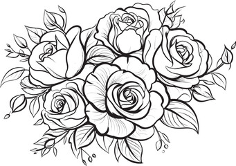 Sleek Flower Emblem Graphic Bouquet Geometric Rose Symbol Modern Floral Logo