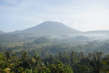 Agung volcano on the island of Bali