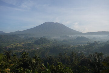 Agung volcano on the island of Bali