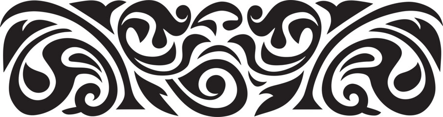 Abstract Ethnic Emblem Polynesian Pattern Design Tribal Tattoo Design Stripe Logo