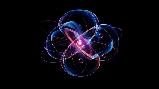The electron cloud around an atom's nucleus is described by probability distributions, indicating where electrons are likely to be found.