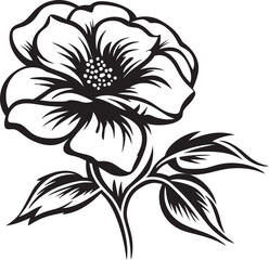 Artistic Prairie Rose Design Elegant Emblem Stylized Prairie Flower Abstract Logo