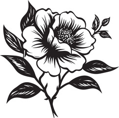 Elegant Prairie Flower Design Botanical Emblem Stylized Prairie Rose Symbol Abstract Logo