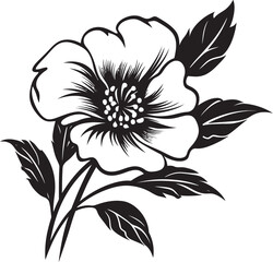 Stylized Prairie Rose Symbol Abstract Logo Graceful Prairie Rose Icon Minimalistic Symbol