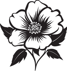 Elegant Prairie Rose Symbol Icon Design Simplified Prairie Rose Emblematic Logo