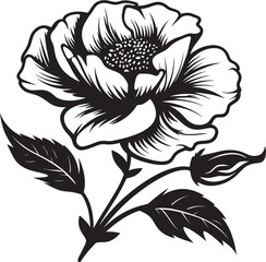 Chic Prairie Rose Symbol Minimalistic Emblem Sleek Prairie Flower Icon Creative Design