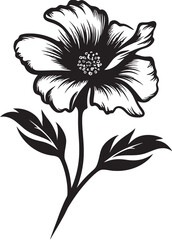 Stylized Prairie Rose Icon Botanical Logo Graceful Prairie Rose Logo Abstract Symbol