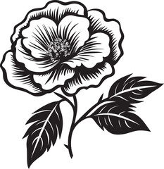 Sleek Prairie Flower Icon Creative Design Bold Prairie Rose Emblem Stylish Emblem