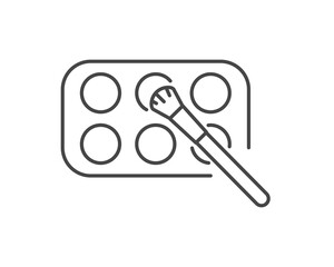 Linear vector graphic icons of beauty and cosmetics in the form of eyelids shadow and eye makeup.