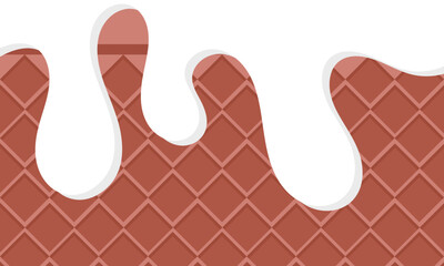 Cream Melted on Wafer Background : Vector Illustration