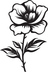 Stylized Prairie Flower Iconic Emblem Sleek Prairie Rose Icon Contemporary Design