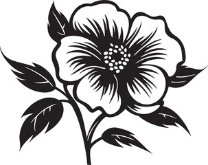 Elegant Prairie Rose Symbol Botanical Logo Stylized Prairie Rose Modern Emblem