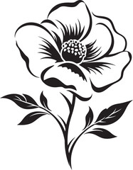 Abstract Prairie Rose Design Artistic Emblem Chic Prairie Flower Symbol Contemporary Logo