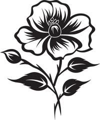 Sleek Prairie Flower Emblem Minimalistic Design Minimalist Prairie Rose Symbol Stylish Emblem