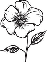 Botanical Prairie Rose Symbol Chic Logo Modern Prairie Flower Minimalistic Emblem