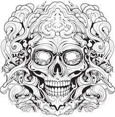 Whispering Shadows Psychedelic Nightmare Graphic Art and Design Psychedelic Reveries Nightmare Coloring Book and Iconic Design