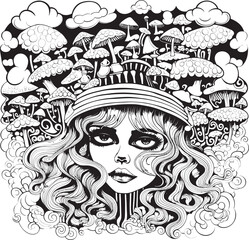 Vivid Visions Psychedelic Nightmare Graphic Art and Design Dreamscape Delirium Psychedelic Nightmare Coloring and Icon Design