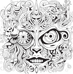 Realm of Shadows Psychedelic Nightmare Coloring and Icon Design Psychedelic Mirage Nightmare Coloring Book and Icon Design