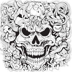 Visions of the Void Psychedelic Nightmare Graphic Art and Design Phantasmal Fugue Psychedelic Coloring Book and Icon Design