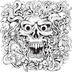 Hallucinogenic Horizons Psychedelic Nightmare Graphic Art and Design Enchanted Nightmares Psychedelic Coloring Book and Icon Design