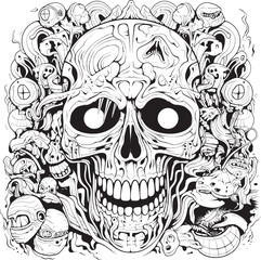 Chromatic Nightmare Psychedelic Graphic Art and Icon Design Dreamscape Descendants Psychedelic Nightmare Coloring and Icon Design