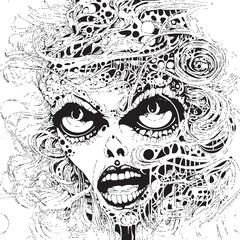 Psychedelic Abyss Nightmare Coloring Book and Icon Design Hallucinogenic Horizons Psychedelic Nightmare Graphic Art and Design