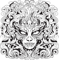 Chaos Unleashed Psychedelic Nightmare Coloring and Iconic Art Dreamscape Odyssey Psychedelic Coloring Book and Iconic Design