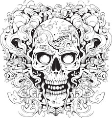 Phantasmagoric Whispers Psychedelic Coloring and Iconic Design Lunar Lullabies Psychedelic Nightmare Art and Iconic Designs