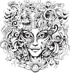 Illusory Abyss Psychedelic Nightmare Art and Iconic Designs Ethereal Phantoms Psychedelic Coloring Book and Iconic Design