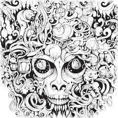 Twisted Reveries Psychedelic Nightmare Art and Iconic Designs Dreamscape Odyssey Psychedelic Coloring and Iconic Design