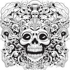 Phantasmagoric Whispers Psychedelic Coloring and Iconic Design Lunar Lullabies Psychedelic Nightmare Art and Iconic Designs