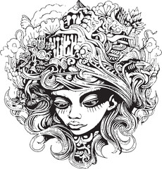 Lunar Lullabies Psychedelic Nightmare Art and Iconic Designs Whispering Shadows Psychedelic Coloring Book and Iconic Art