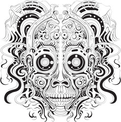 Dreamscape Delirium Psychedelic Nightmare Art and Iconic Designs Spectral Serenity Psychedelic Coloring and Iconic Design