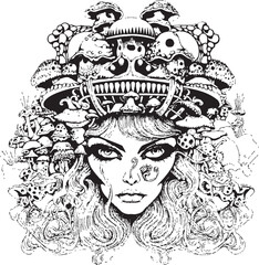 Twisted Reveries Psychedelic Nightmare Art and Iconic Designs Dreamscape Odyssey Psychedelic Coloring and Iconic Design