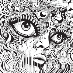 Obscure Phantasms Psychedelic Nightmares in Graphic Art Kaleidoscope of Fear Coloring Book and Iconic Nightmare Designs