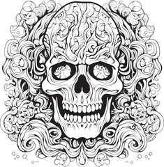 Fototapeta premium Twisted Tales Iconic Nightmares in Graphic Design Phantasmagoria Nightmare Coloring Book and Iconic Designs