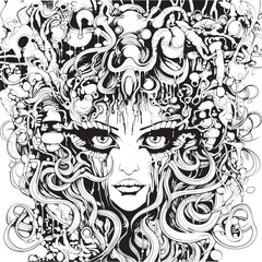 Nightmare Alchemy Psychedelic Art and Icon Design Collection Whispering Shadows Nightmare Coloring Book and Iconic Design