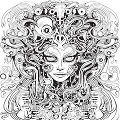 Haunting Hallucinations Psychedelic Nightmares in Art and Design Distorted Realities Nightmare Coloring and Icon Design