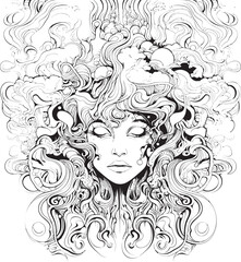 Obsidian Shadows Psychedelic Nightmares in Graphic Art Surreal Reveries Coloring Book and Iconic Nightmare Designs