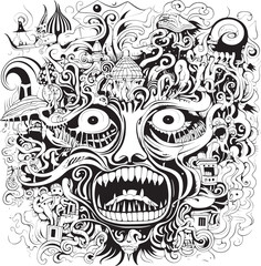 Cryptic Dreams Nightmare Coloring Book and Iconic Design Obsidian Shadows Psychedelic Nightmares in Graphic Art