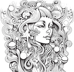 Echoes of Fear Psychedelic Art and Icon Design Collection Cryptic Dreams Nightmare Coloring Book and Iconic Design