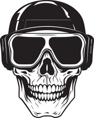 Gothic Cyber VR Skull Graphic Design Skull in Virtual Space Vector Art