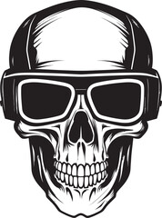 Digital Immersion Skull Icon in VR Cyberpunk VR Skull Vector Design