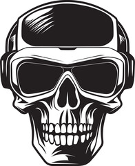 Digital Skull Vision VR Glasses Art Cyberpunk VR Skull Logo Design
