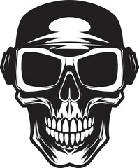 Virtual Reality Skull Emblem Gothic Vector Gothic Futurism VR Glasses Skull Art