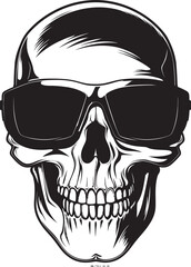 Cyberpunk VR Art Skull Icon Vector Virtual Reality Skull Emblem Gothic Concept