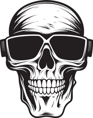 Virtual Reality Skull Emblem Gothic Concept Gothic Futurism VR Glasses Skull Graphic